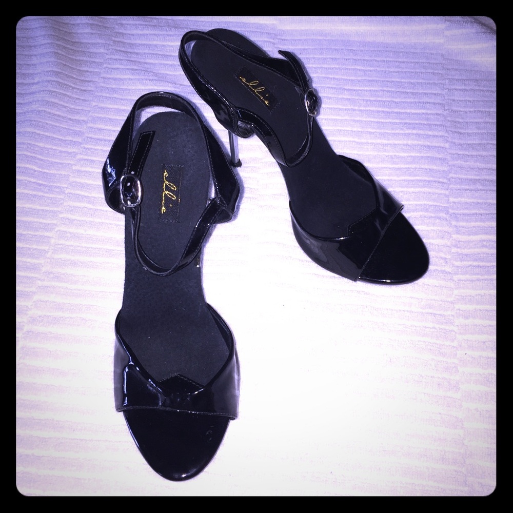 Black/silver/acrylic heels by Ellie